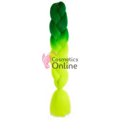 Coada de par afro impletita de  60 cm Premium 2 - Verde-Galben Neon B66